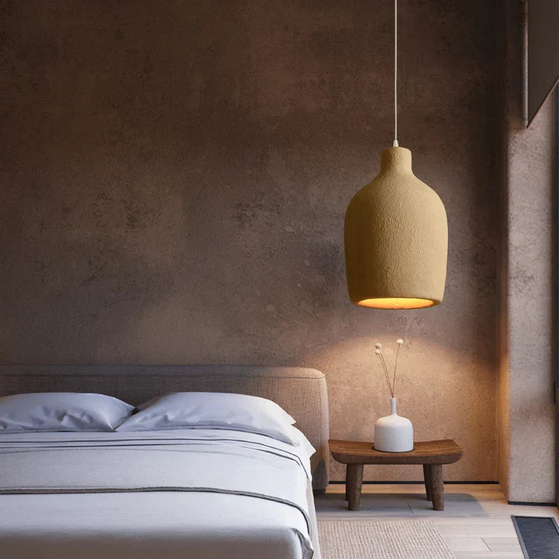 DecorBites™ LED Chandelier: Minimalist Cement Hanging Light for Bedroom and Living Room