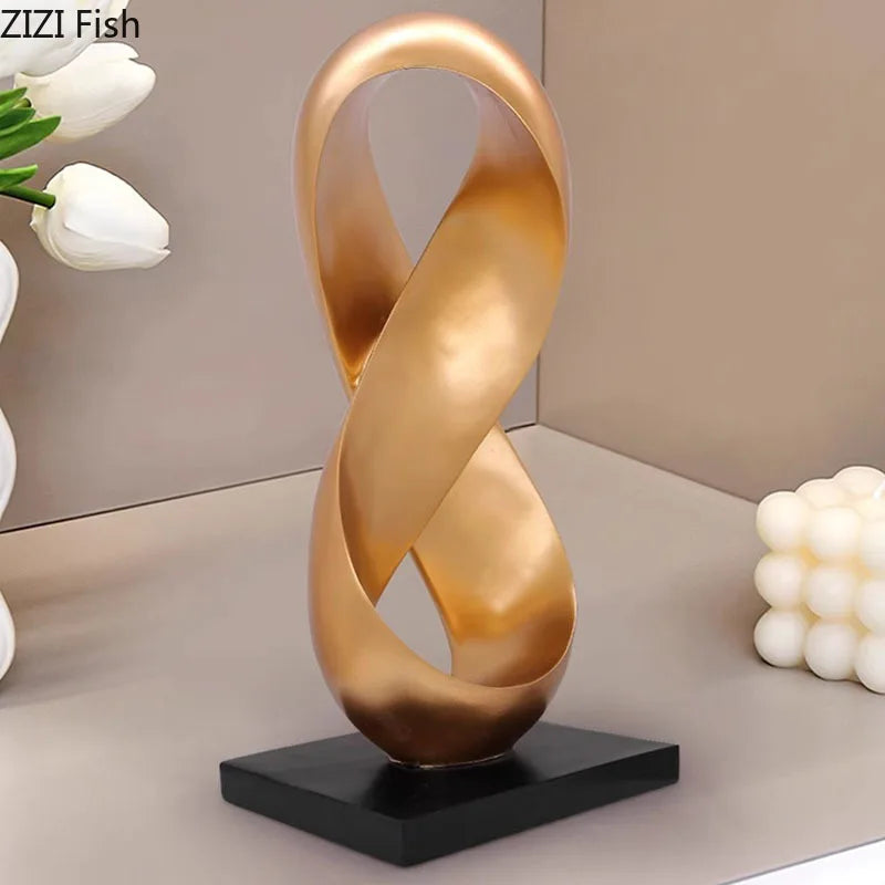 DecorBites™ Golden Knot Sculpture Desk Ornament Minimalist Abstract Room Decor