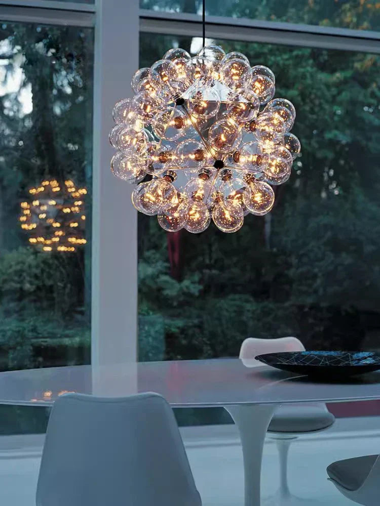 ثريا دانتليون زجاجية DecorBites™ بإضاءة LED G4 - ذهبية بلمسة كروم سوداء