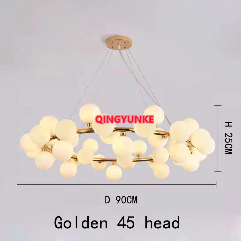 DecorBites™ Glass Ball Chandelier for Living Room - Modern Nordic Kitchen Island Ceiling Light