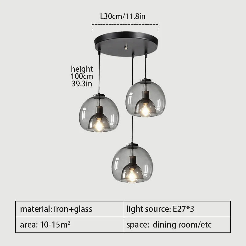DecorBites™ Glass Pendant Lights: Stylish LED Chandeliers for Dining Room, Kitchen, and Restaurant Tables
