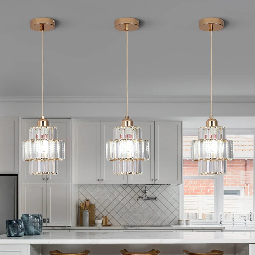 DecorBites™ Suspension en cristal K9 Plafonnier LED Lustre nordique pour salon