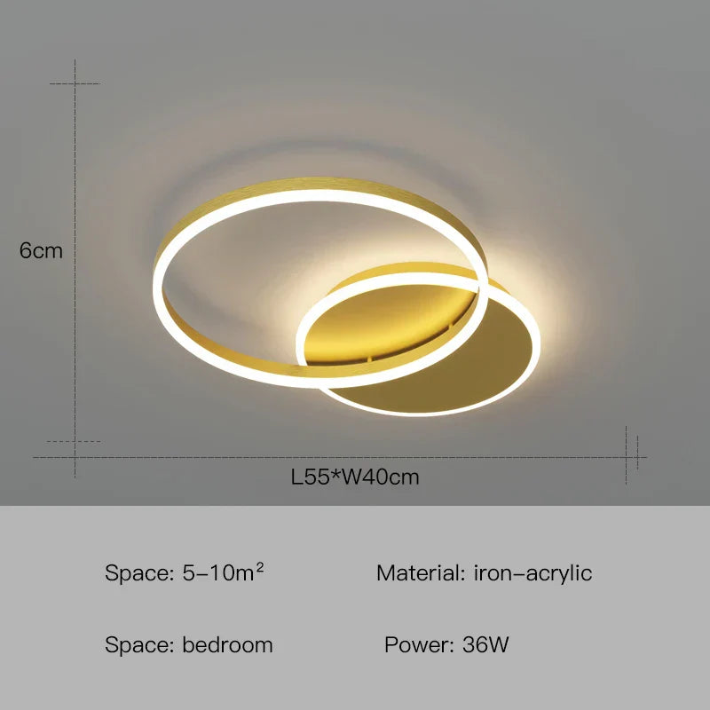 DecorBites™ ثريا سقف LED بتصميم حلقات إضاءة معلقة - إضاءة منزلية بلمسة عصرية