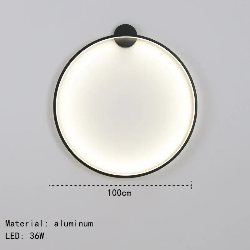 DecorBites™ مصباح حائط LED ذهبي أسود على شكل حلقة لغرفة المعيشة وغرفة النوم