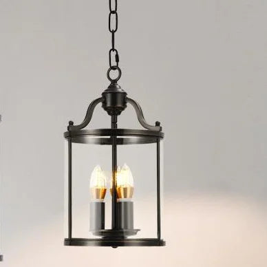 Vintage Copper Birdcage Glass Pendant Light