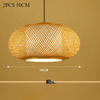 Japanese Bamboo Woven Pendant Lantern