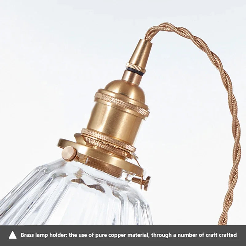Nordic Glass Pendant Light in Brown and Polished Chrome