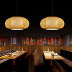 Japanese Bamboo Woven Lantern Pendant Light