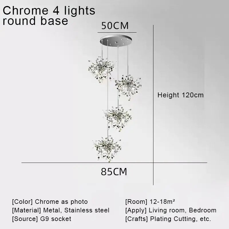 مصباح السقف المعلق الذهبي بتقنية LED من DecorBites™ لديكور المنزل والمعيشة العصرية
