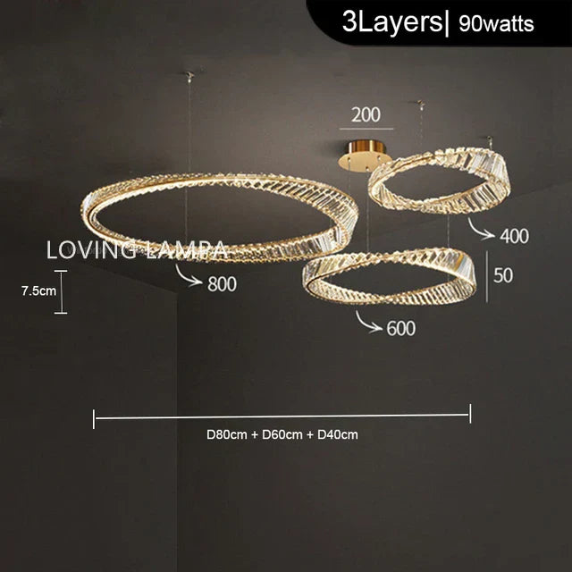 DecorBites™ Crystal Stainless Steel Ceiling Pendant Light for Luxurious Living