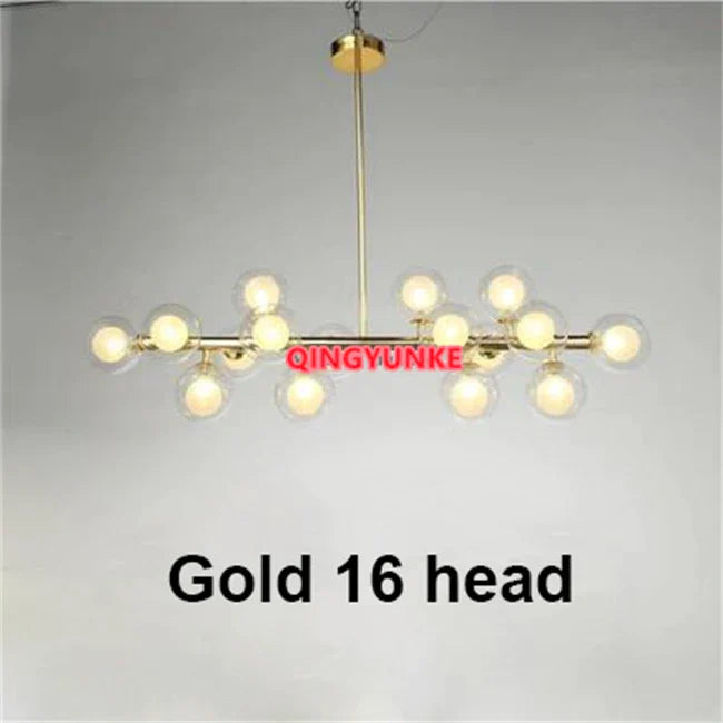 DecorBites™ Glass Ball Chandelier for Living Room - Modern Nordic Kitchen Island Ceiling Light