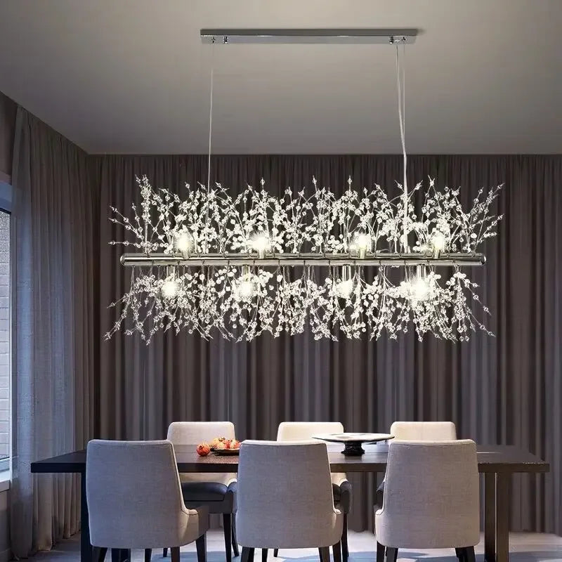 DecorBites™ Dandelion Crystal Chandelier: Modern Nordic Style LED Pendant Light for Living Room
