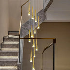 Modern Crystal Staircase Chandelier Pendant Light