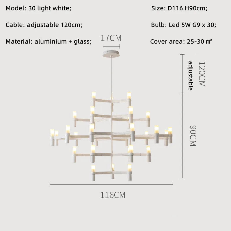 DecorBites™ Crown Major Chandelier: Modern Luxury LED Light for Kitchen, Hotel, Living Room