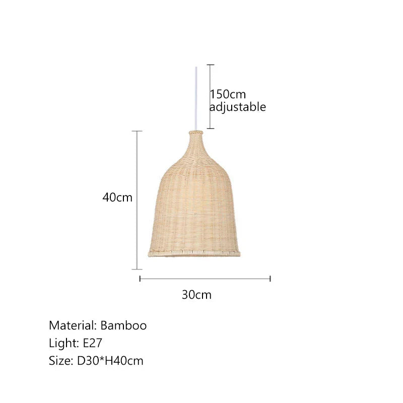 DecorBites™ Bamboo Weaving LED Pendant Lights for Home Decor and Dining Room