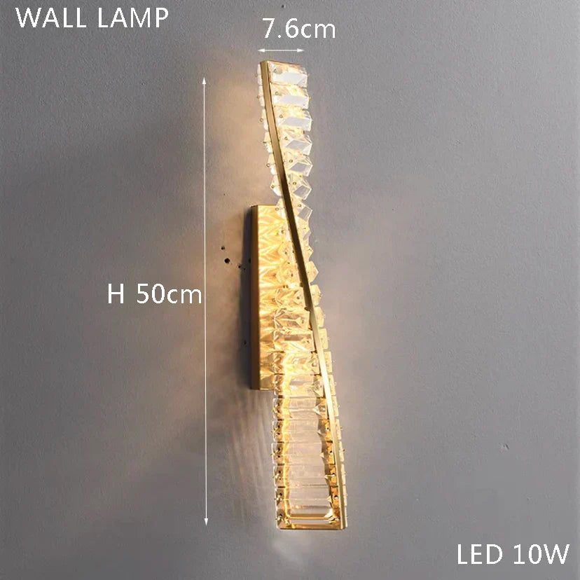 DecorBites™ مصابيح سقف نحاسية ذهبية كريستالية LED إضاءة ديكور منزلي حديثة للغرف