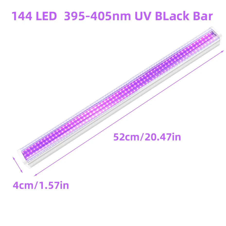 DecorBites™ 144 LED UV Glow Black Light Bar: Party Disco DJ Halloween Decor
