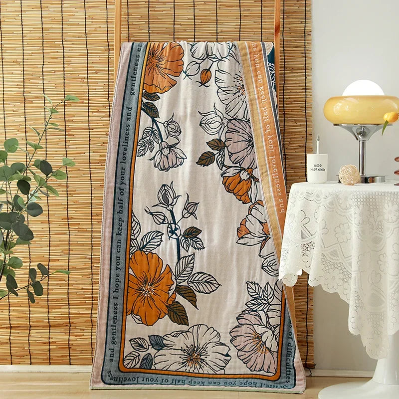DecorBites™ Cotton Gauze Adult Bath Towels: Luxury, Quick-Dry, Soft & Absorbent