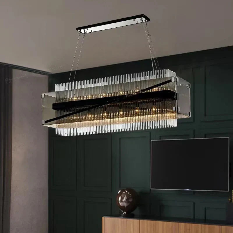 DecorBites™ Crystal Glass Pendant Chandelier for Luxe Dining Room Decor