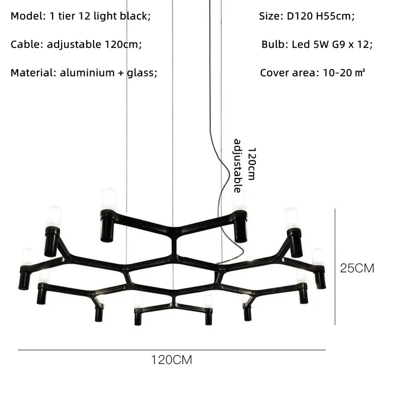 DecorBites™ Crown Major Chandelier: Modern Luxury LED Light for Kitchen, Hotel, Living Room