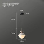 Nordic Glass Globe Pendant Light With Iron Finish