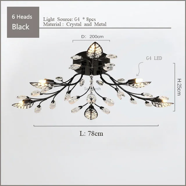 DecorBites™ Crystal Ceiling Chandelier LED Fixture Lights for Living Room Bedroom by Samsarah Lighting
