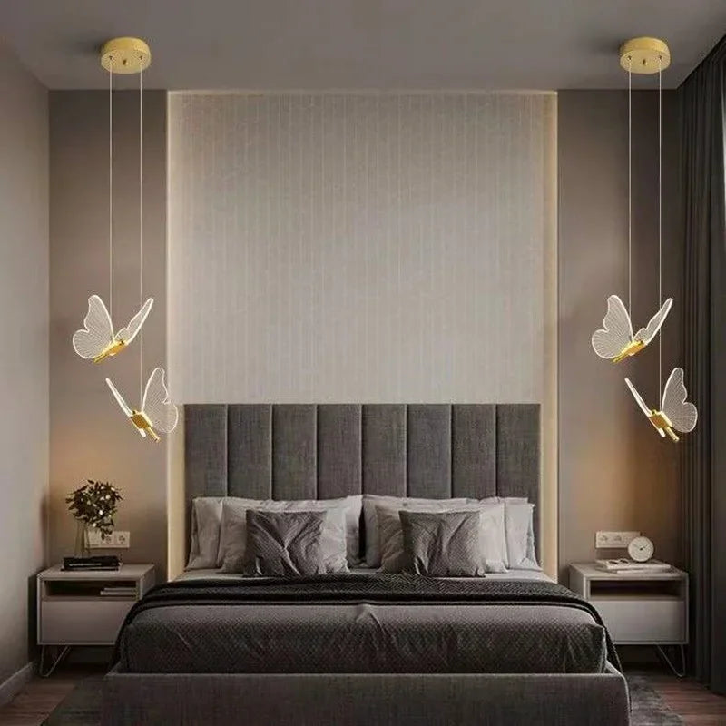 DecorBites™ ثريا الفراشة الأكريليك مصباح قلادة LED للإضاءة الداخلية المنزلية
