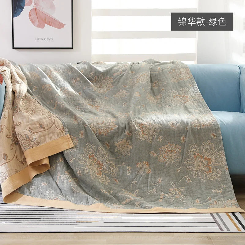 DecorBites™ Cotton Gauze Summer Quilt - Lightweight Air-Conditioning Blanket for Girls