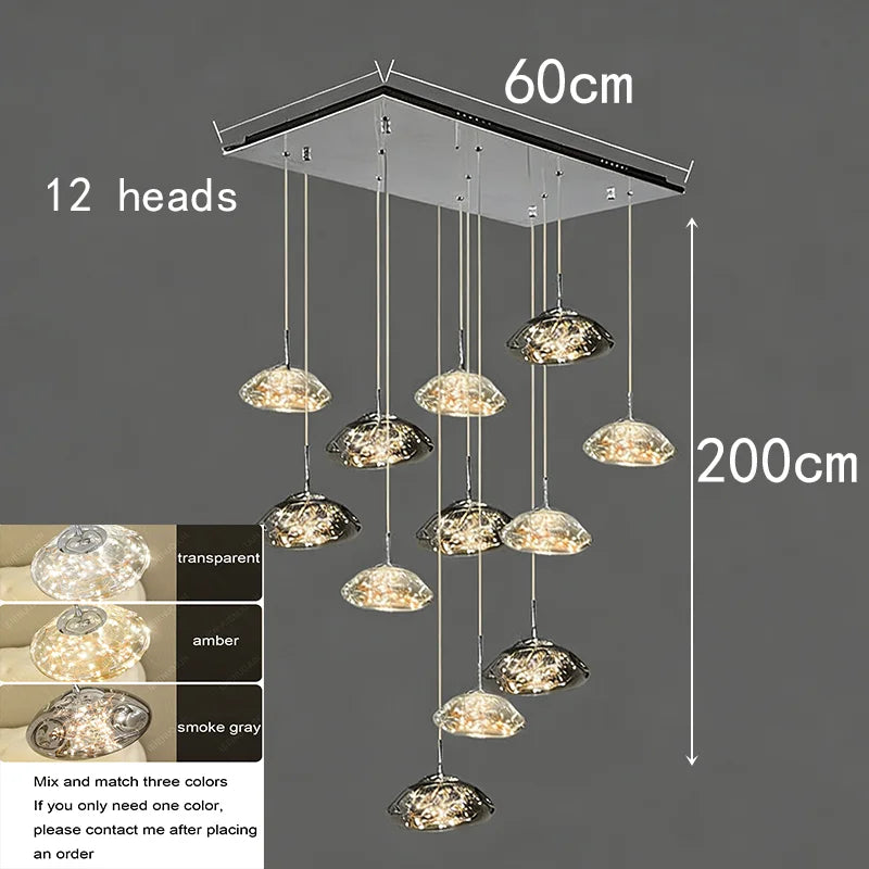 Modern Crystal Multi-Light Pendant Chandelier
