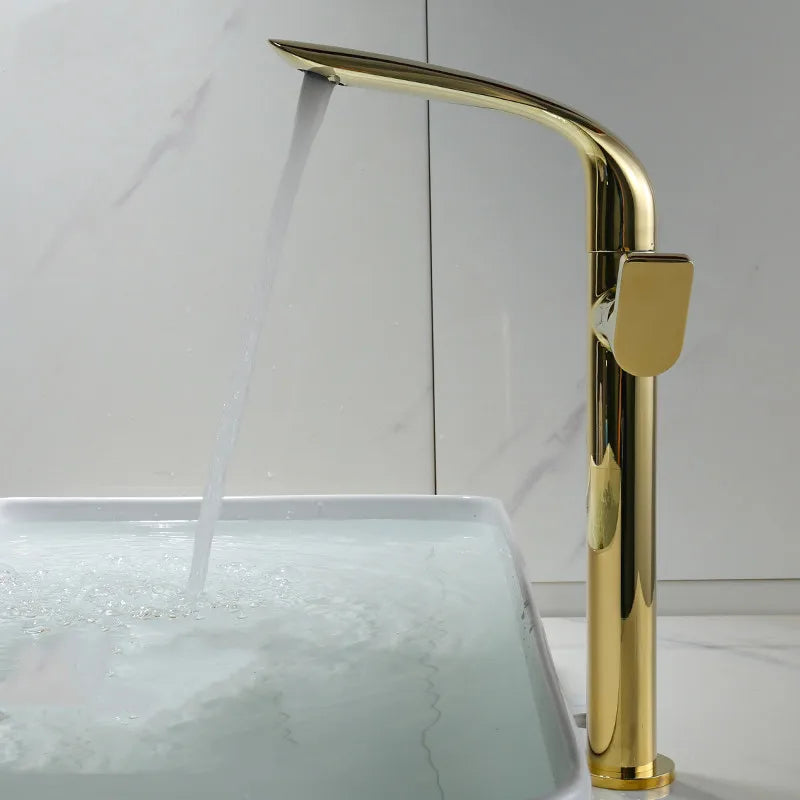 Robinet de lavabo DecorBites™ : Mitigeur de salle de bain noir en laiton, robinet de lavabo chaud-froid à poignée unique