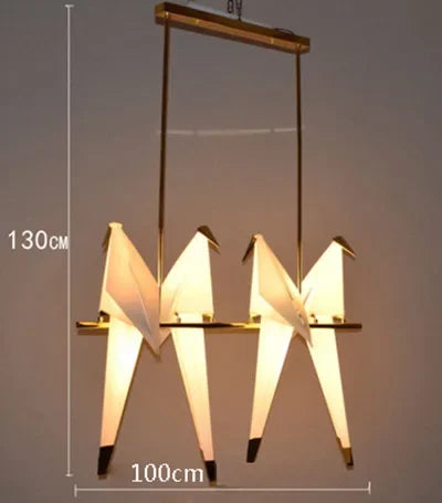 DecorBites™ Crane Chandelier Iron LED Light for Bedroom Dining Children's Room