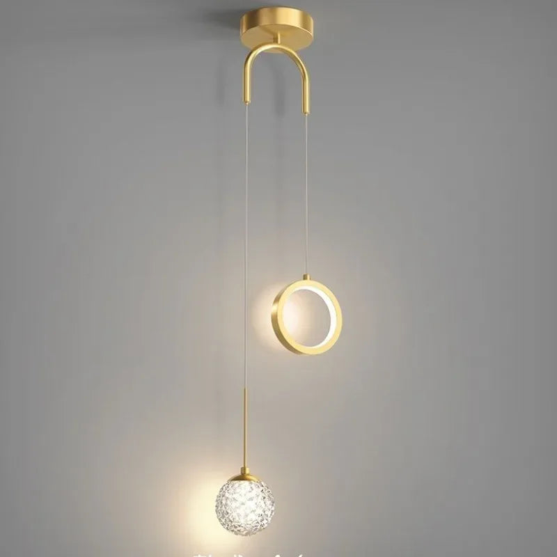 DecorBites™ Gold Ring LED Pendant Light for Luxury Ceiling Decor