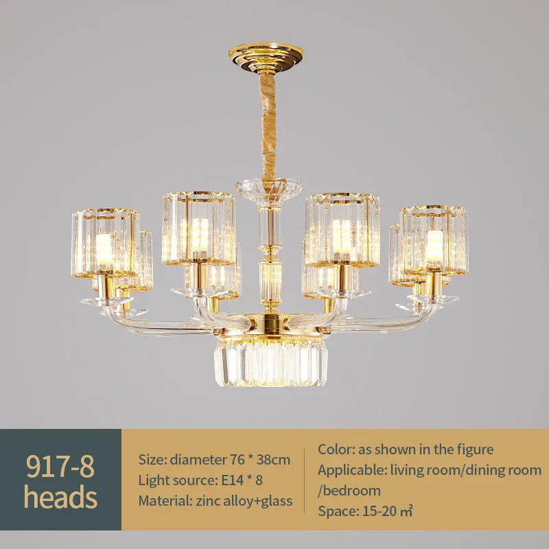 DecorBites™ Crystal Glass Pendant Lamp: Modern European Luxury for Living, Dining, Bedroom