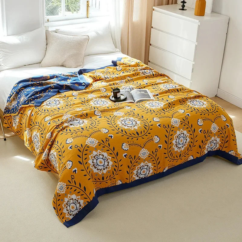 DecorBites™ Cotton Gauze Air-Conditioning Blanket - Luxury European Leisure Blanket