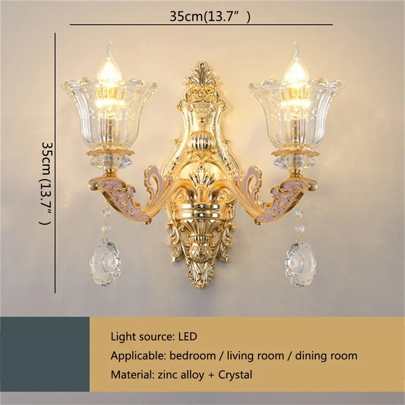 Applique murale LED DecorBites™ Or Cristal pour chambre et salon