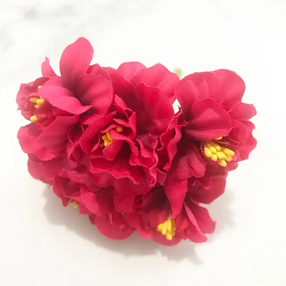 DecorBites™ 200pcs Mixed Rose Red Flower Cherry Stamen Berries Bundle for DIY Decor