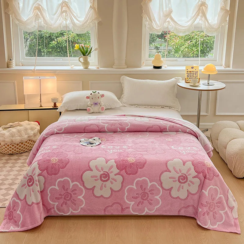 DecorBites™ Dinosaur Patterns Snowflake Velvet Blanket in Various Sizes for Home/Office