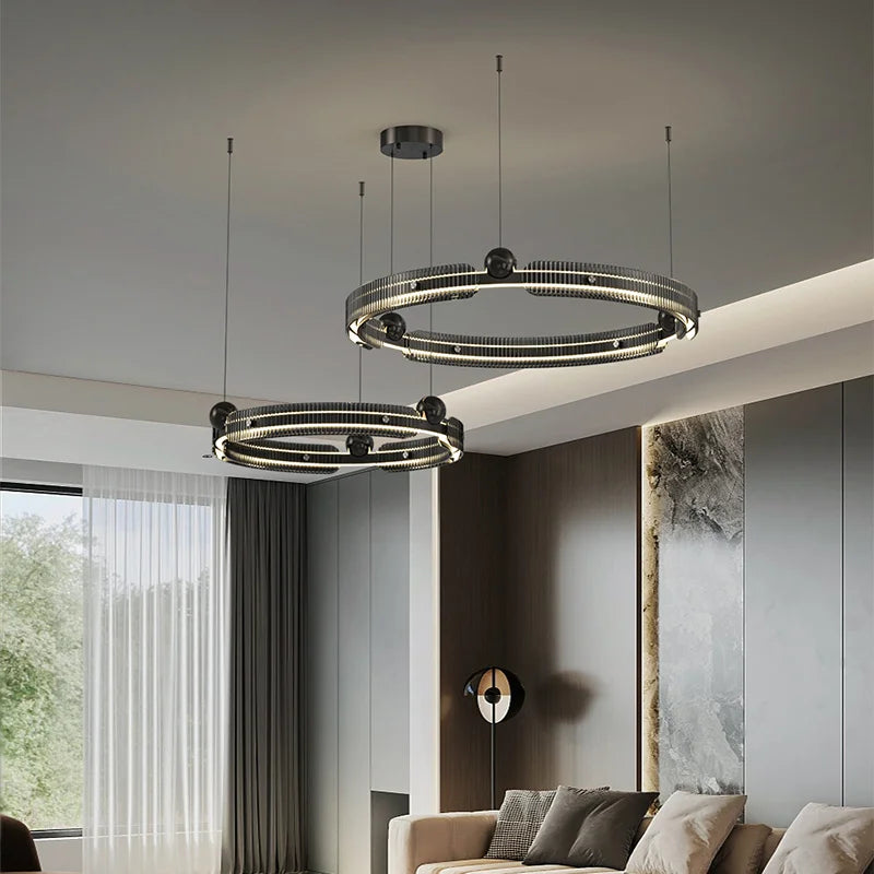 DecorBites™ ثريا غرفة المعيشة الدائرية الفاخرة ذات الإضاءة الخفيفة LED