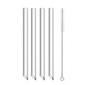 DecorBites™ Clear Glass Smoothie Straws 4-Pack, 12mm Wide for Boba Bubble Tea & Milkshakes