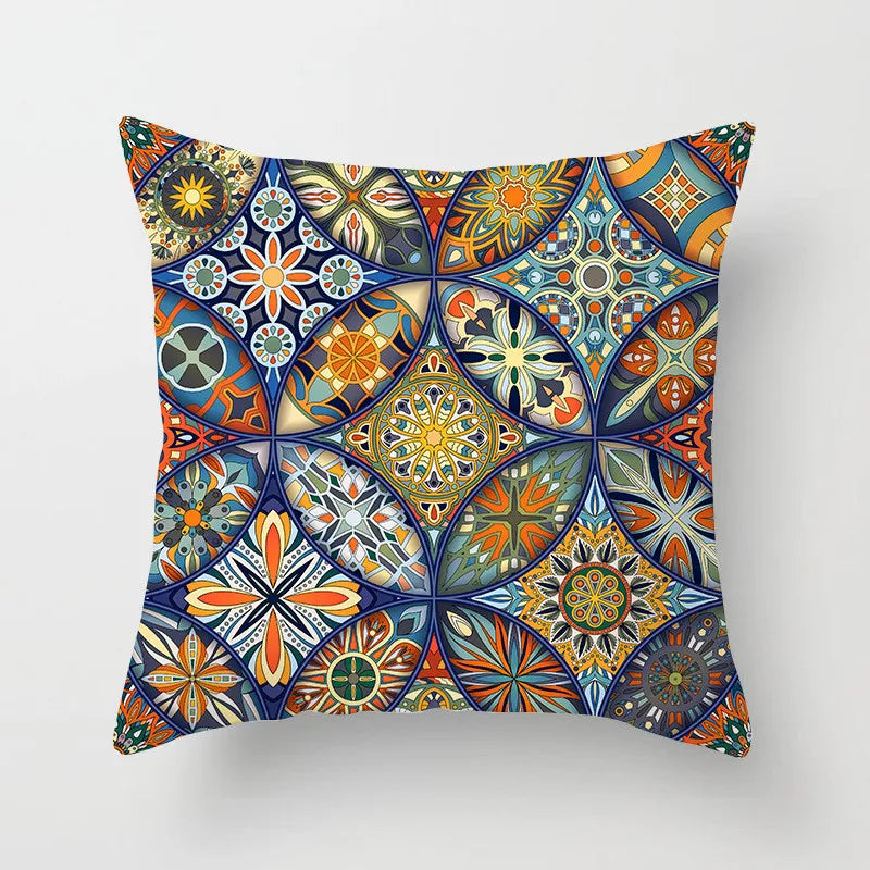 DecorBites™ Geometric Square Pillowcase Ethnic Retro Sofa Pillow Cover 45x45cm Home Decor