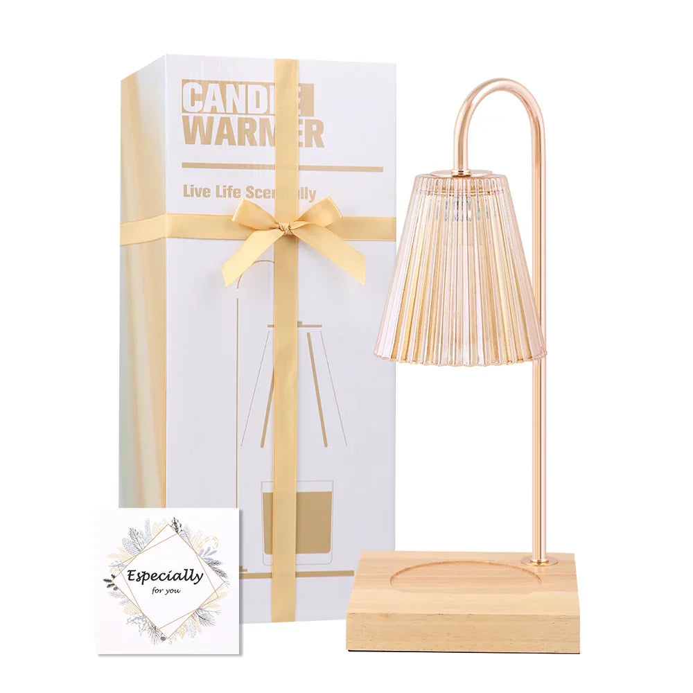 DecorBites™ Gold Wax Melting Candle Warmer with Timer for Modern Home Decor