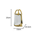 DecorBites™ Golden Handbag Ceramic Vase for Stunning Flower Arrangements