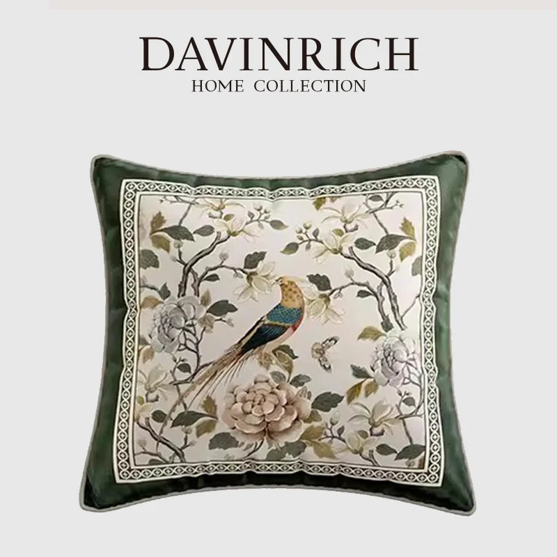 DecorBites™ Dream Floral Birds Print Oriental Cushion Covers for Luxury Sofa