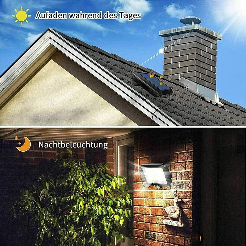 DecorBites™ 160COB Solar Outdoor Wall Lights Motion Sensor Remote Control Garden Street