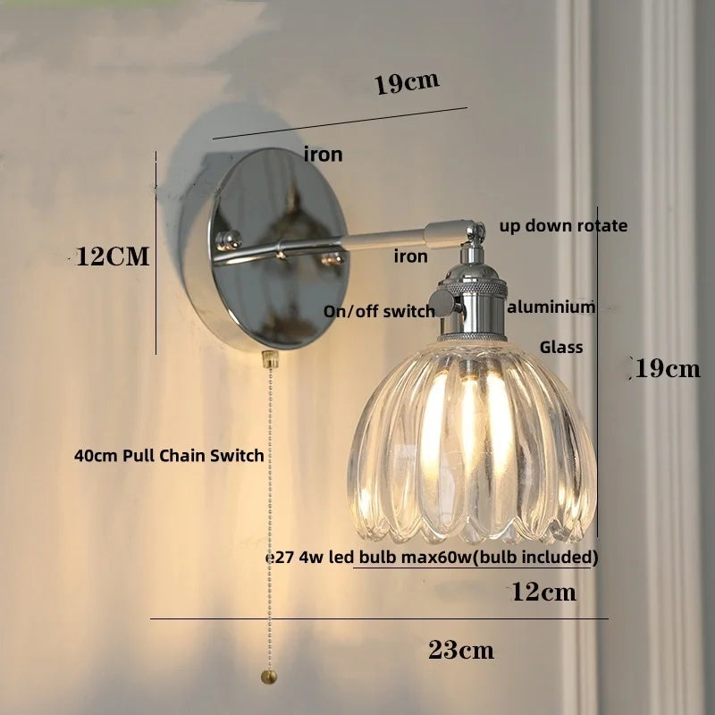 DecorBites™ Iron Ceramic LED Wall Lights | Nordic Modern Pull Chain Switch Sconce Wandlamp