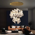 ثريا LED من DecorBites™: مصباح معلق عصري قابل للتعديل لغرفة المعيشة وإضاءة الدرج