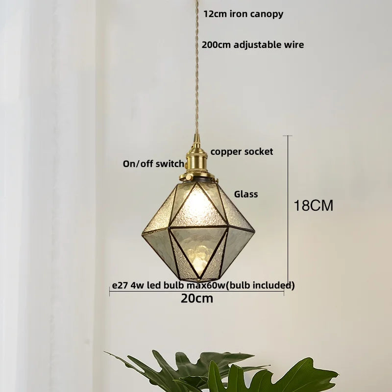 DecorBites™ Blue Glass LED Pendant Light Fixture - Nordic Modern Hang Lamp