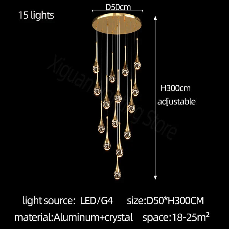 DecorBites™ Crystal Bubble Chandelier for Living, Dining, Bedroom - Modern Stairwell Design
