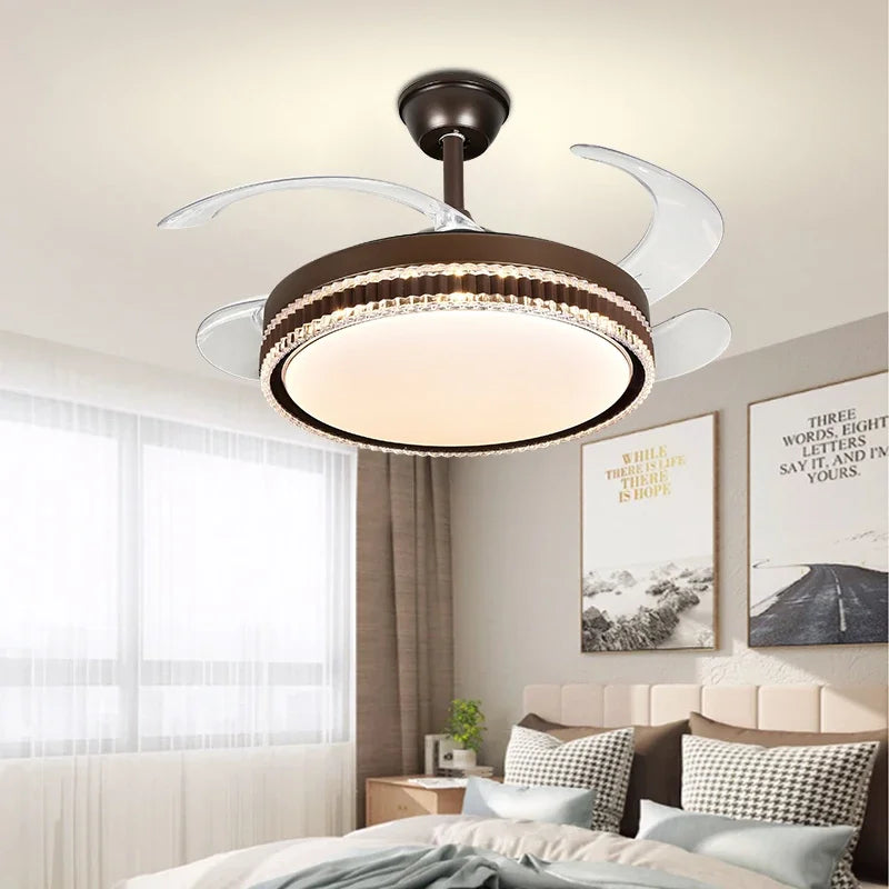 DecorBites™ ثريا مروحة سقف LED بدون شفرات لديكور المنزل الذكي الحديث
