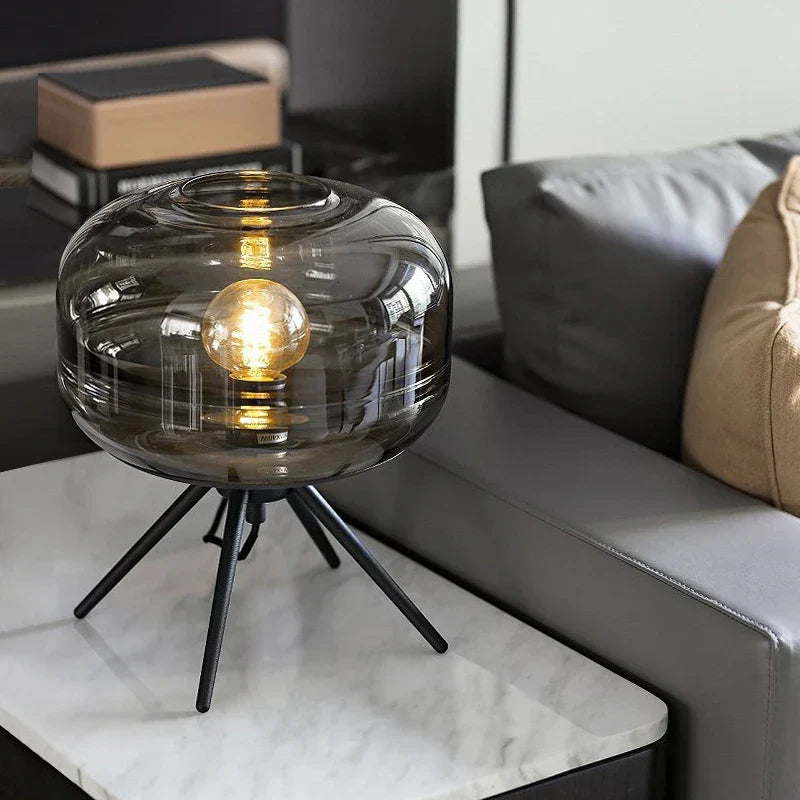 DecorBites™ Glass Desk: Modern Decorative LED Living Room Bedroom Creative Glass Decor Desk